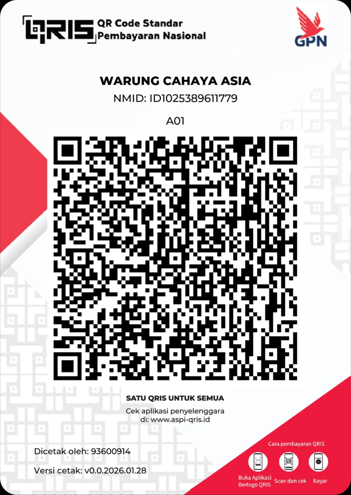 QRIS Warung Cahaya Asia